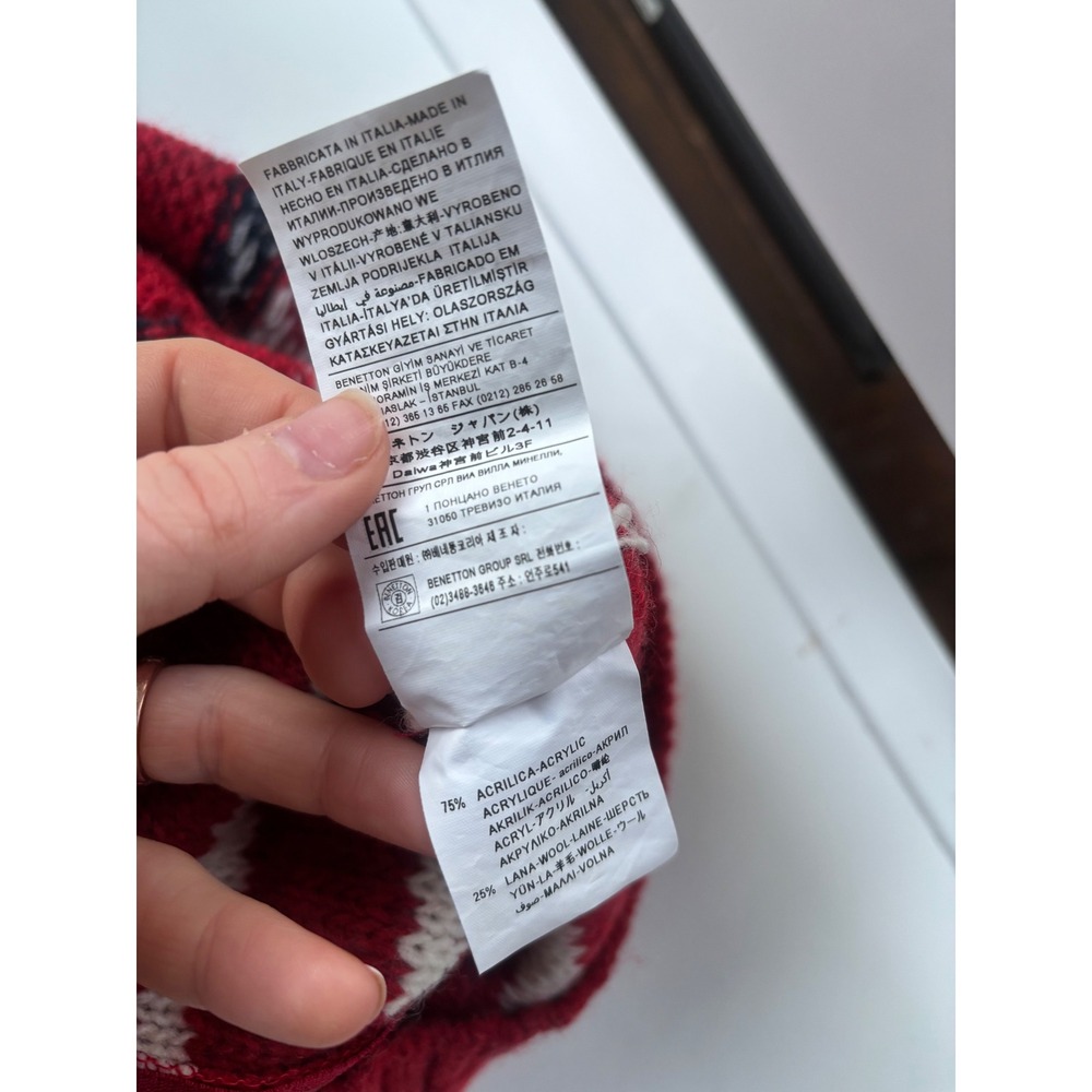 United Colors of Benetton NWT Fair Isle Wool Zip Cardigan Kids 2Y - Picture 5 of 5
